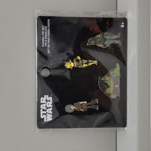 STAR WARS BOBA FETT, YOUNG HUTT, DROIDS FUNKO ENAMEL PIN SET